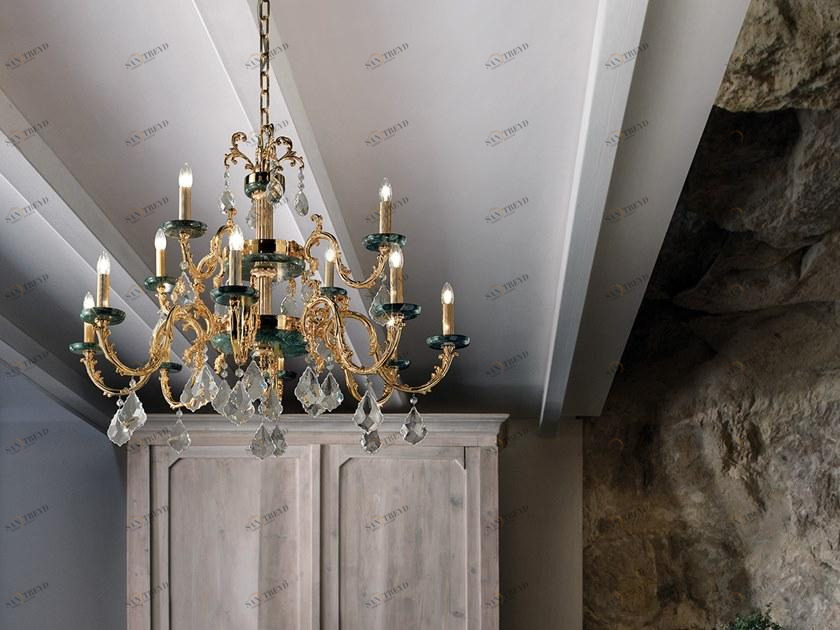 Masiero Люстра из латуни с кристаллами накаливания Eternity sun-id-1445976