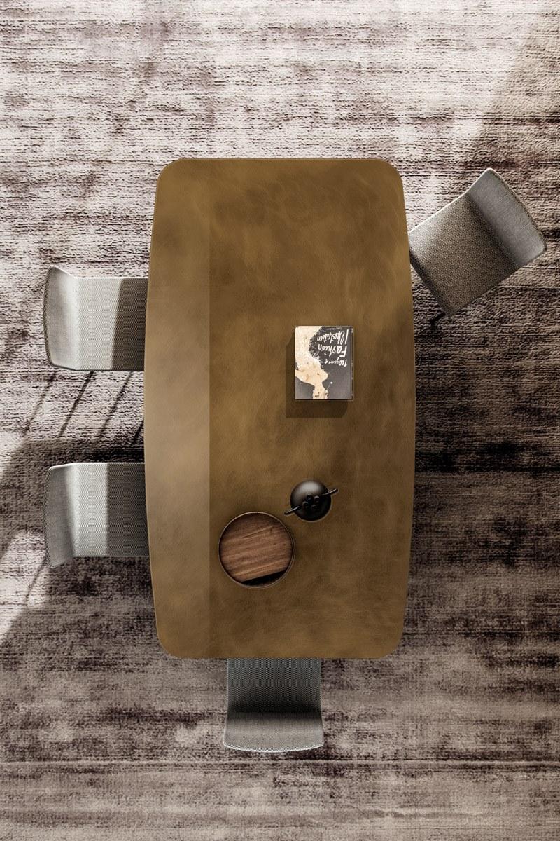 Lago Прямоугольный стол с бетонным основанием и столешницей из xglass sun-id-1510177 - Вид №1