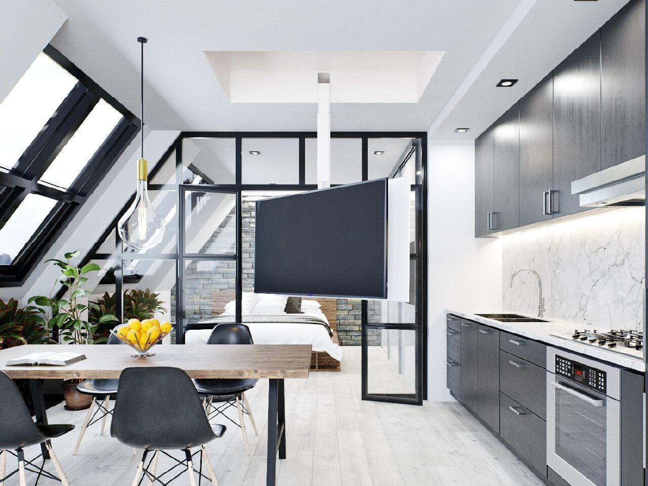 Моторизованное и регулируемое потолочное крепление для телевизора Maior ARCH-00086841