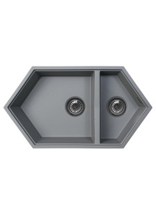 92704789 Кухонная мойка KitKraken Creek Grey Y-900M.7032 90х50, Матовый Серый Кварц STLM-0535093 KIT KRAKEN