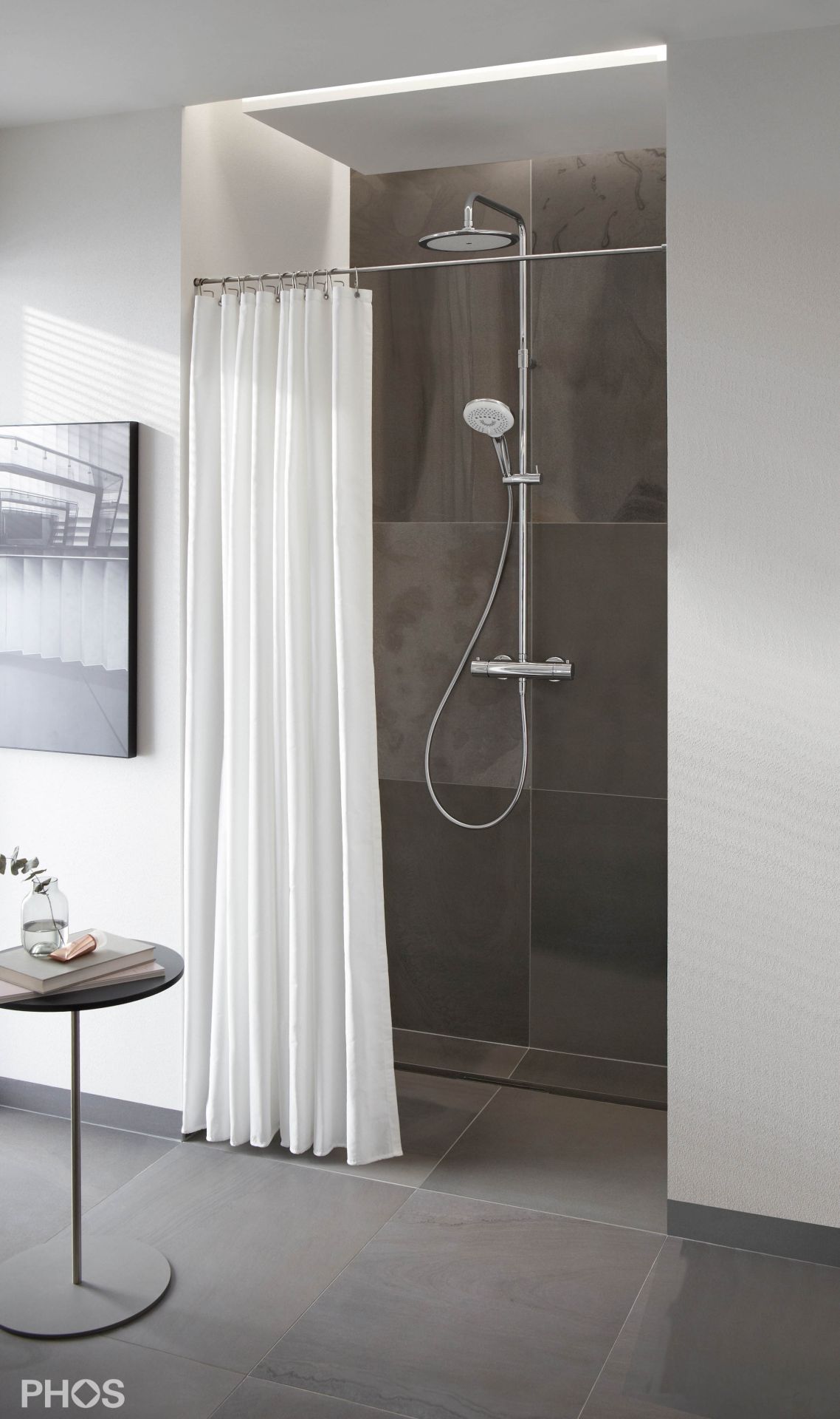 TKS12-1-S Стержень-зажим для занавесок для душа, 50 - 100 см. сделано, чтобы измерить. PHOS  - Вид №3