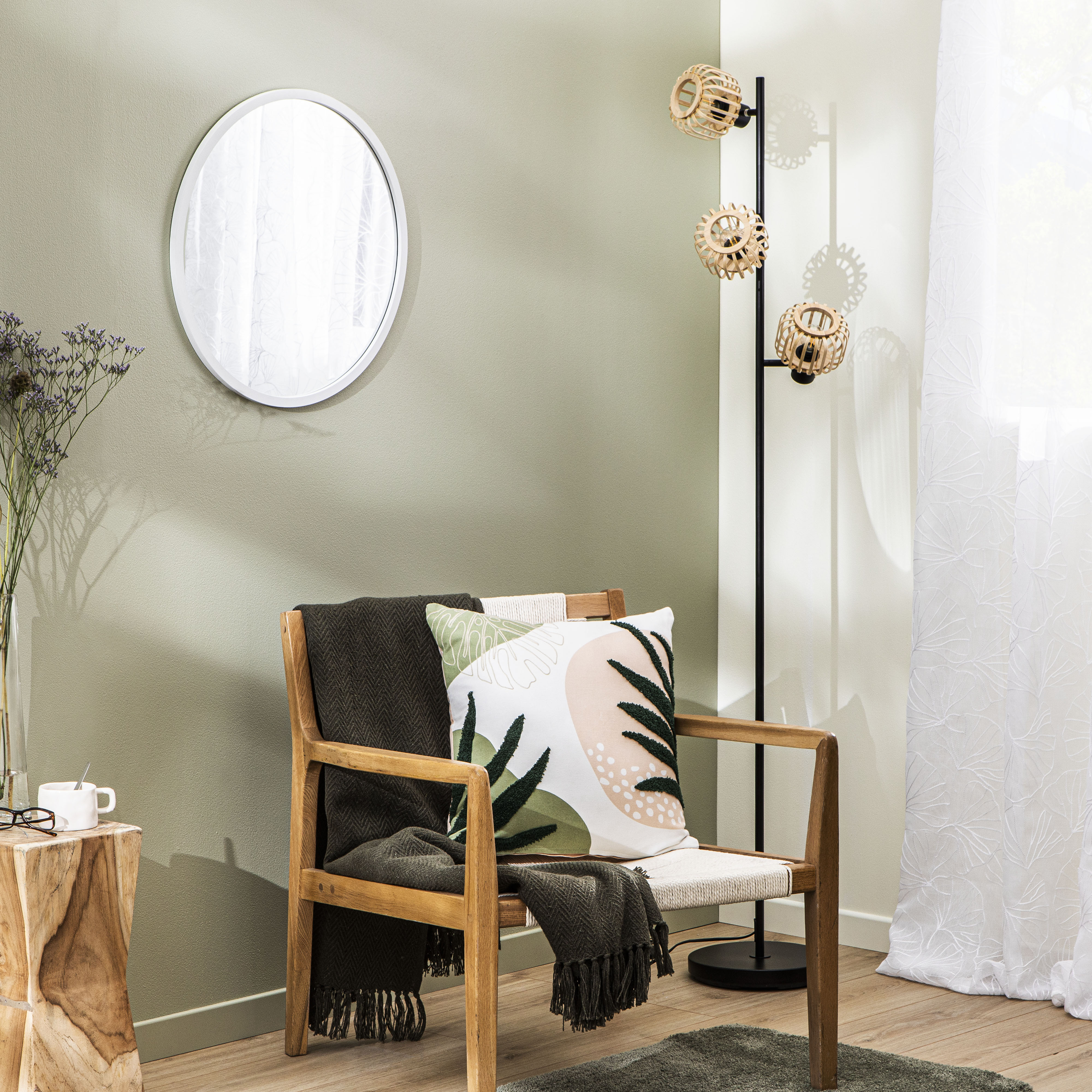 Зеркало INSPIRE Nodal D52 круглое белое с лепным багетом 84121544 STLM-0046564 - Вид №6