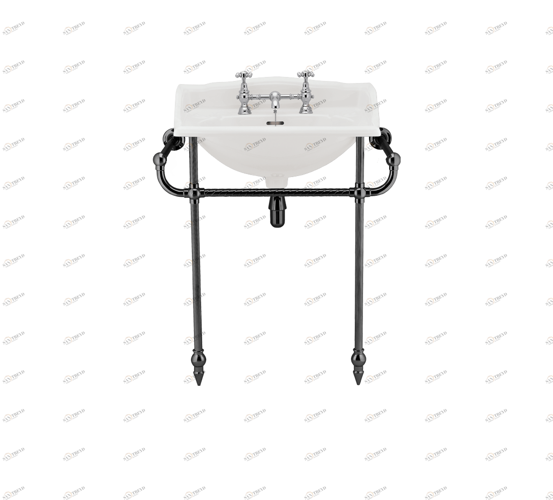 Gentry Home Таз большой белый Victorian Темный никель GH100386