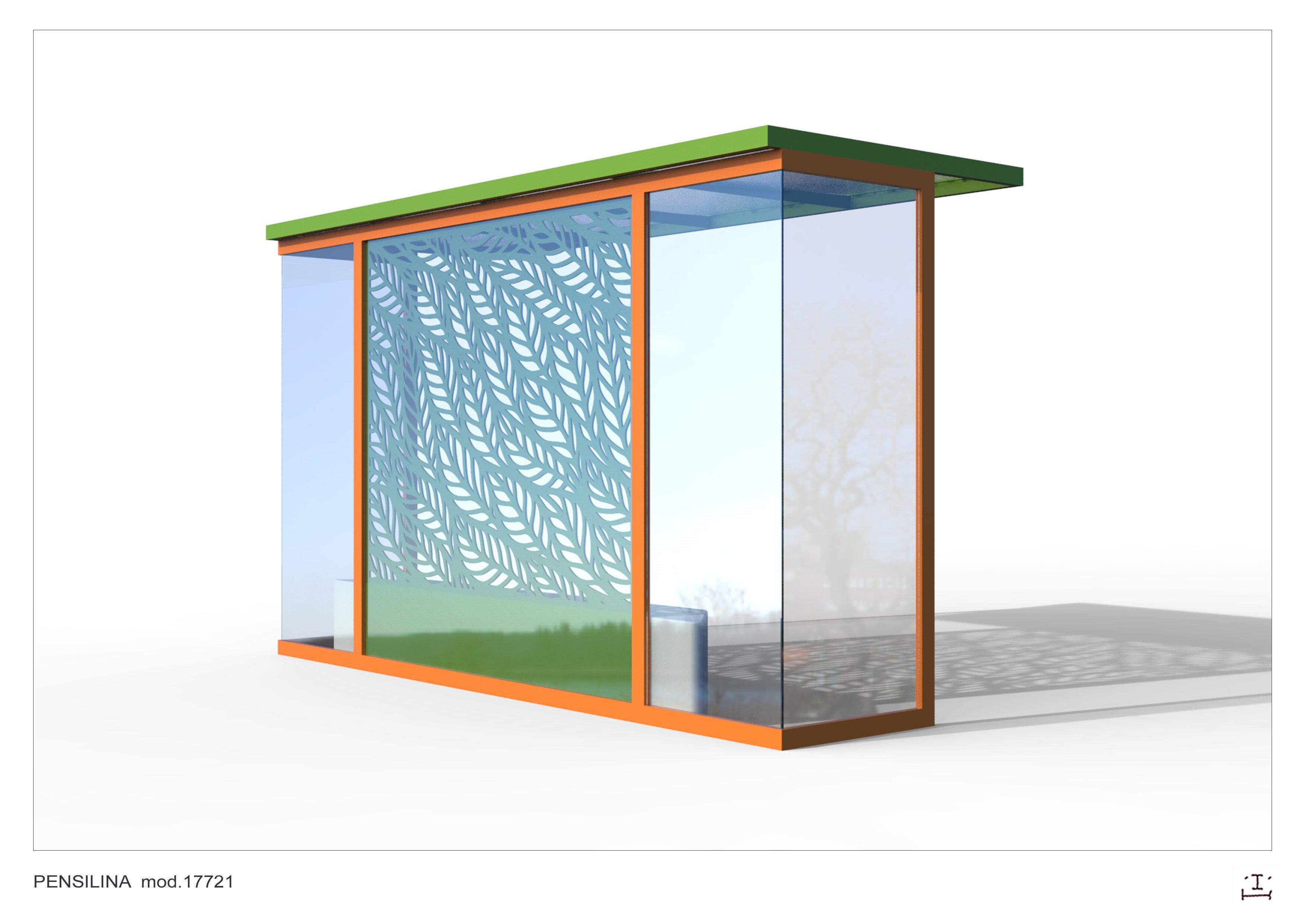 Стальной и стеклянный навес для автобусной остановки CITYSì C10 ARCH-00125687 - Вид №2