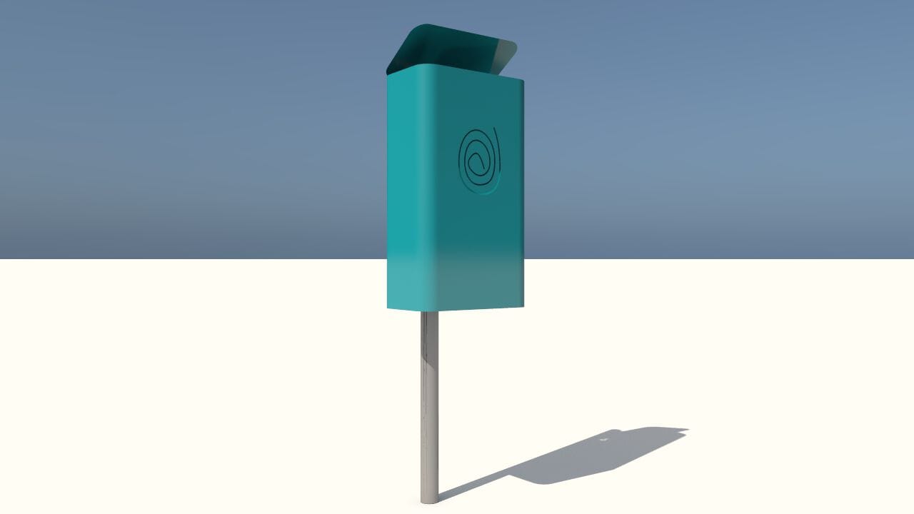 Металлическая стойка для мусора с крышкой для наружного использования CITYSì IMPRONTA ARCH-00140466 - Вид №5