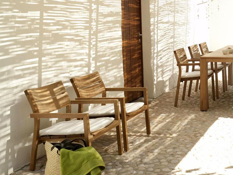 TRIBÙ Садовое кресло из тика с подлокотниками Kos 04012 - Вид №2