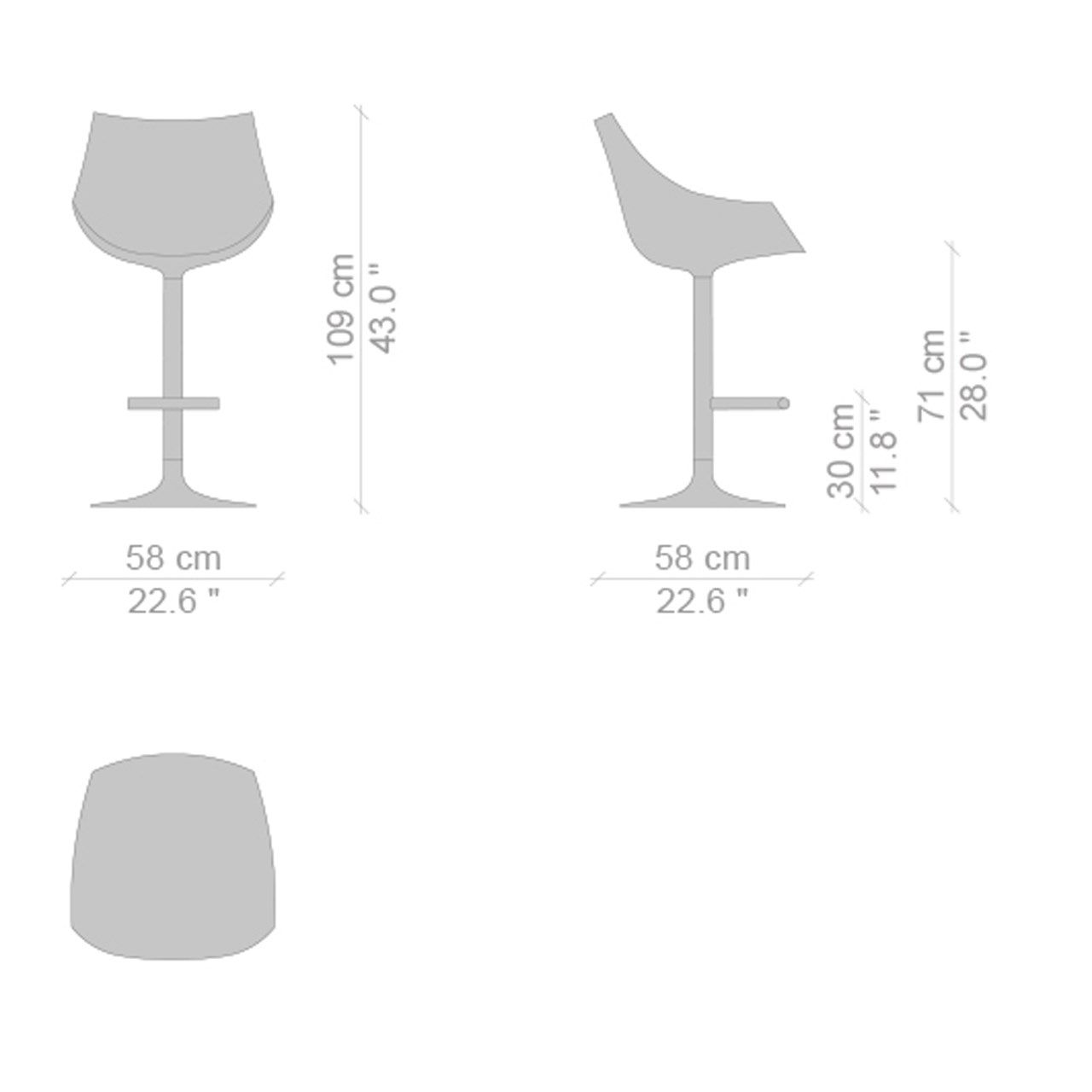 Высокий тканевый стул с подставкой для ног CASSINA Passion ARCH-00048288 - Вид №6