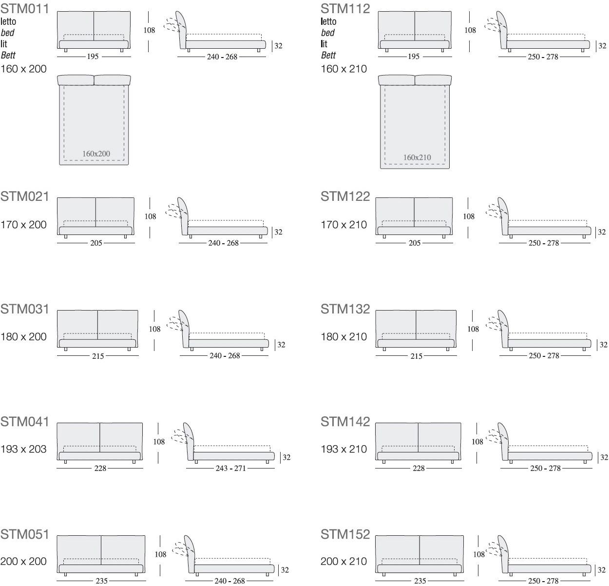 edra Кровать с обивкой из ткани  Stm011  - Вид №11