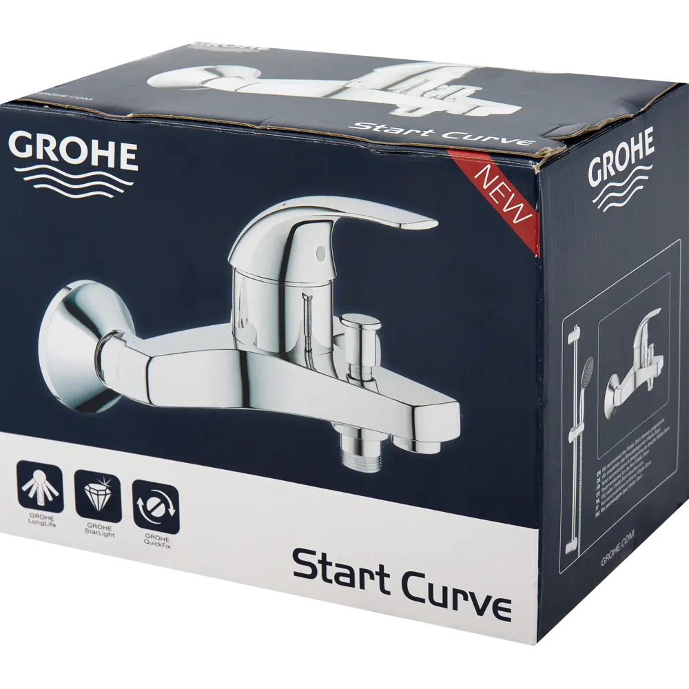 Смеситель для ванны Grohe Start Curve однорычажный цвет хром 81897707 STLM-2159788 - Вид №4