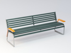 Оцинкованная стальная скамья со спинкой