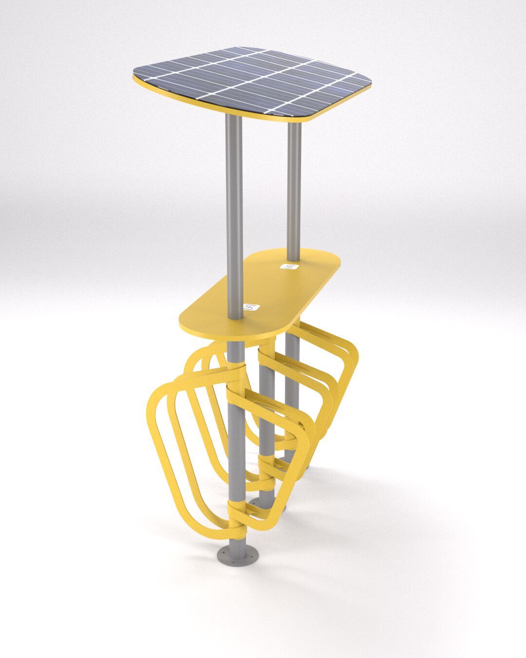 Стойка для велосипедов с фотоэлектрической панелью и зарядной панелью wi-fi CITYSì Pivot ARCH-00023051 - Вид №3