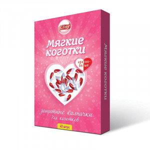 ПР0043873 Мягкие коготки красно-белые 40шт Cliny