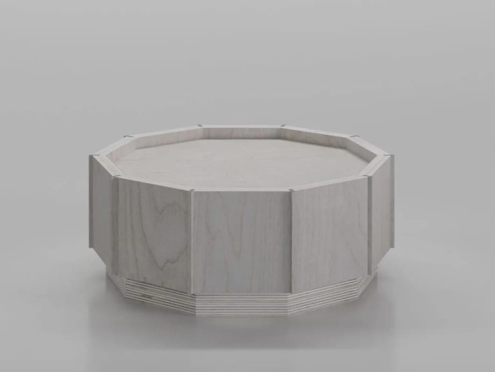 Низкий деревянный журнальный столик с отсеком для хранения VESTA FURNITURE барабаны ARCH-00080384