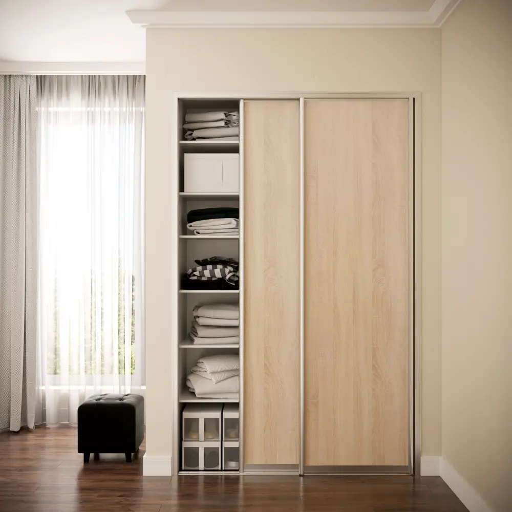 Дверь-купе KONSENSA 255.5x80.4 см МДФ цвет дуб сонома профиль матовое серебро STLM-2209636 - Вид №10