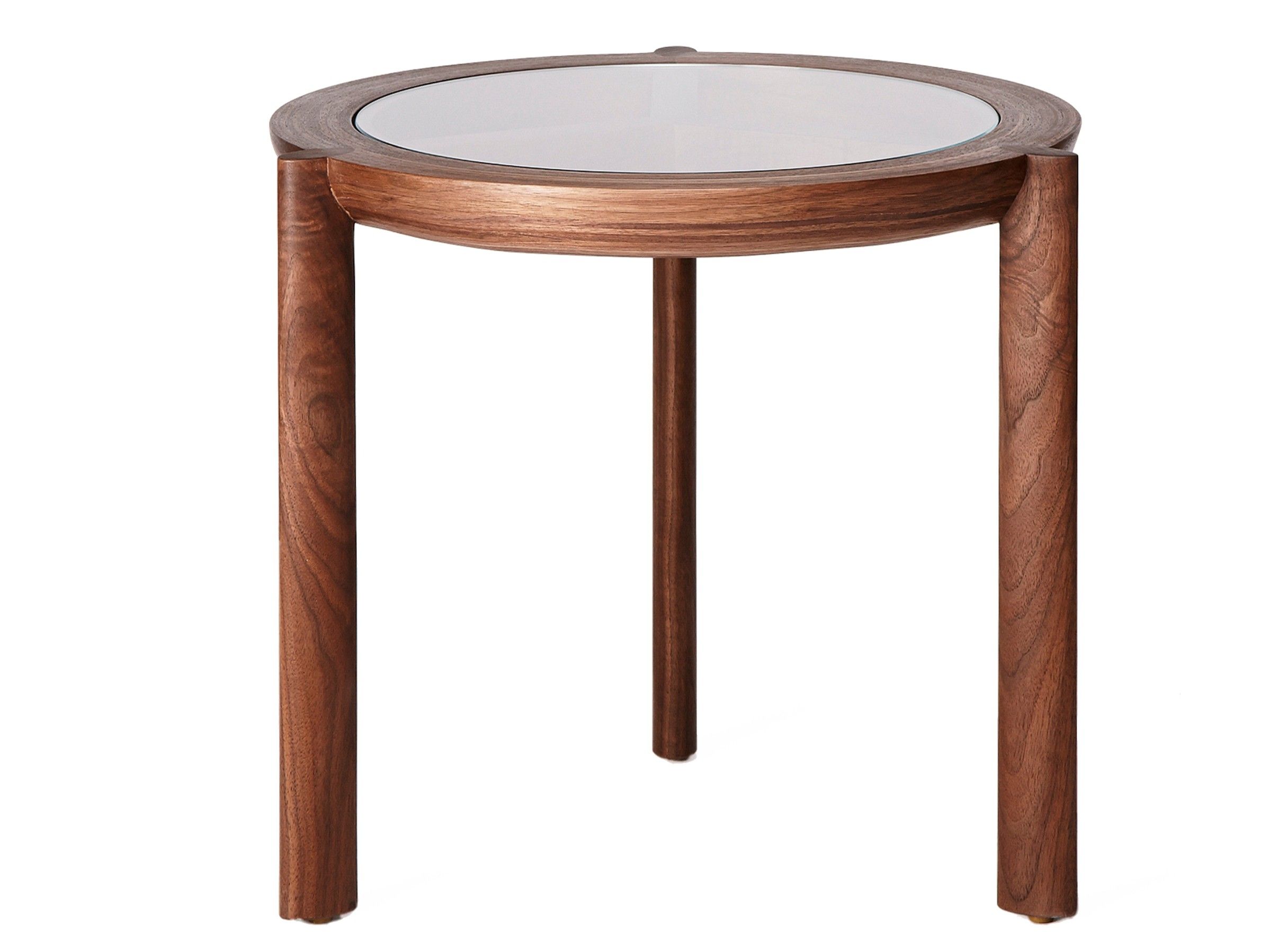 Круглый деревянный и стеклянный журнальный столик BassamFellows Спицы ARCH-00121902