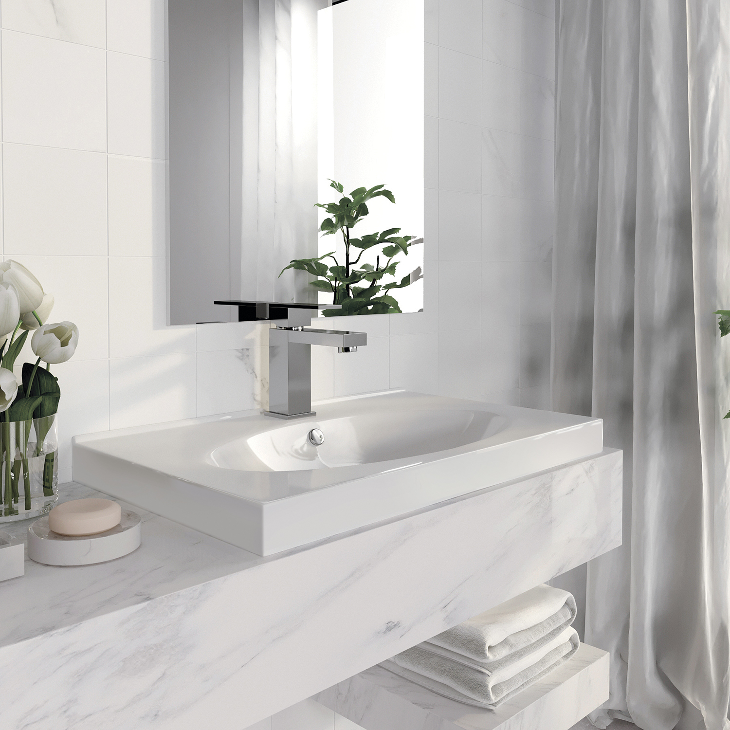 NXT60SLWB01 Мебельный умывальник 60 SANITA LUXE Next