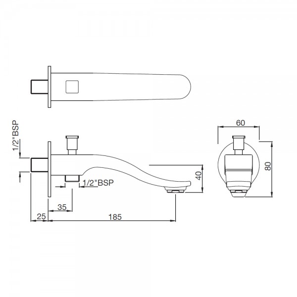 SPT-GRF-73463 Излив для ванны Artize  Графит  - Вид №1