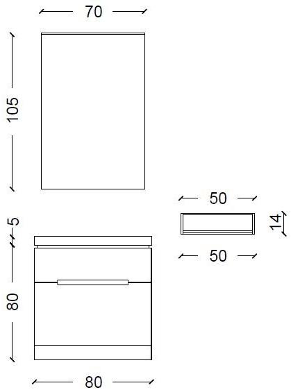 Mobiltesino Отдельностоящая лакированная тумба под умывальник с ящиками Estra sun-id-1397436 - Вид №4