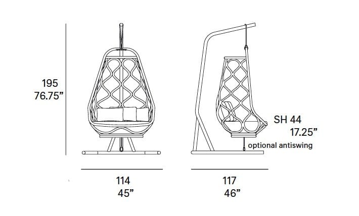 Алюминиевое подвесное сиденье на 1 место EXPORMIM Aluminum Versions ARCH-00082055 - Вид №3