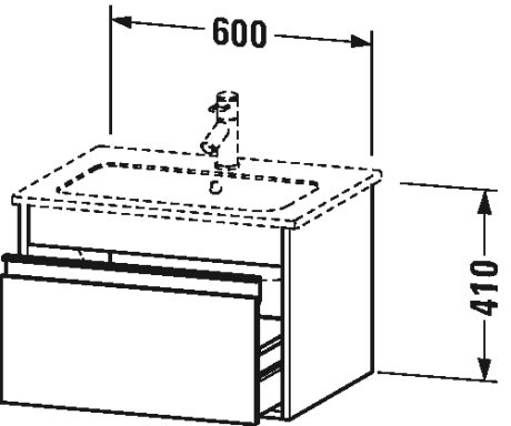 KT641802121 Тумбочка подвесная Ketho #KT6418 600 x 475 мм Орех темный декор Duravit - Вид №1