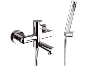 Латунный настенный набор для ванны с 2 отверстиями и ручным душем