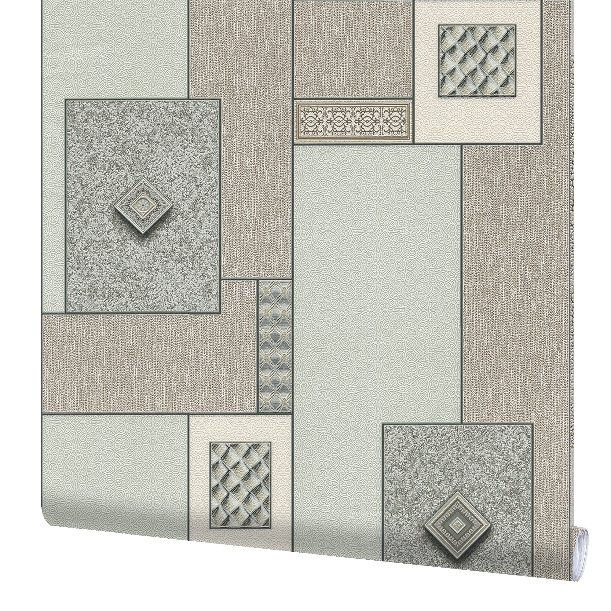 82399694 Обои виниловые зелёные 0.53 м 0209-2 Плитка Santreyd 