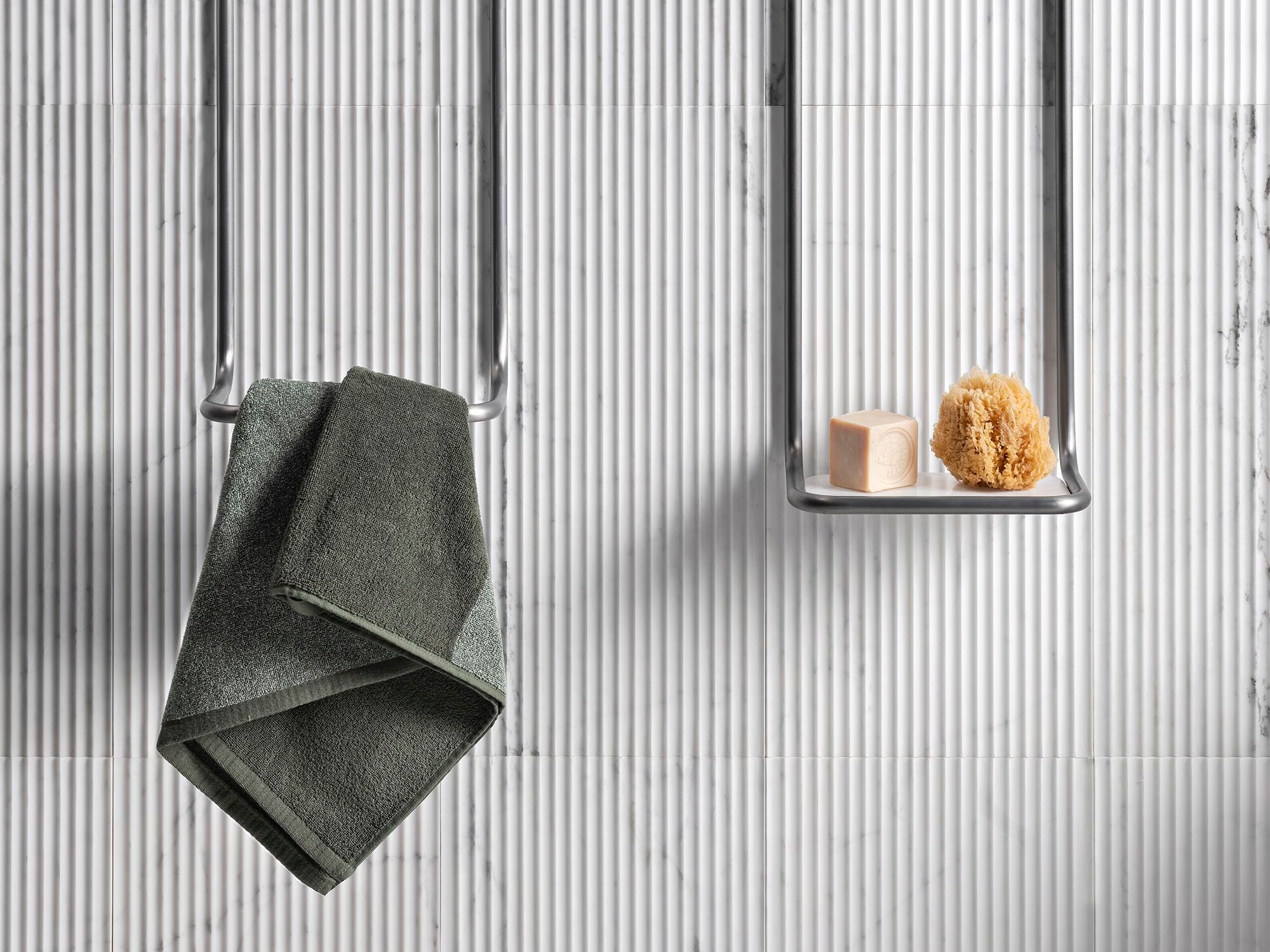 Мраморная и латунная полка для ванной комнаты LUCE DI CARRARA Оскар ARCH-00107302 - Вид №1