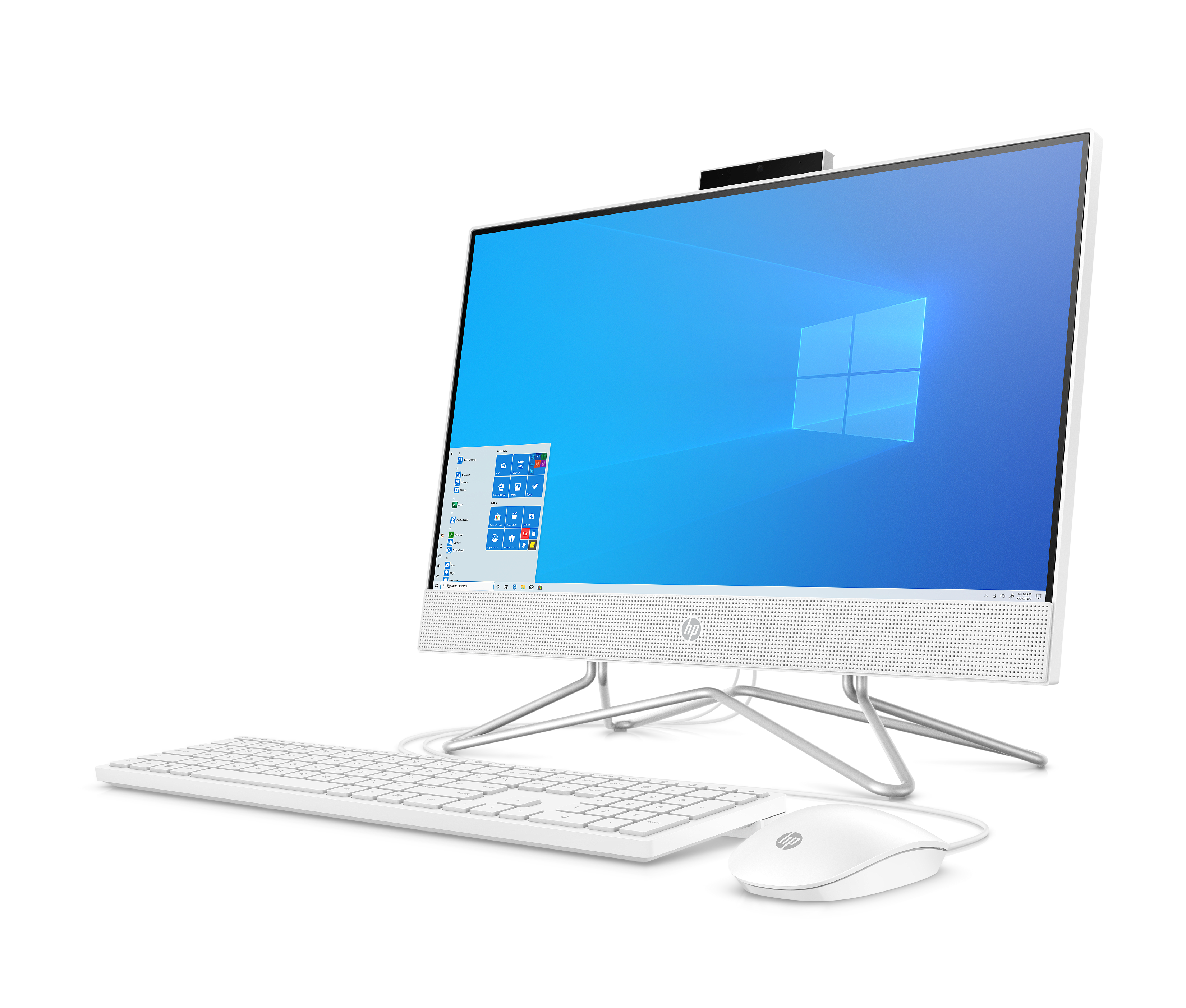 9US07EA#ACB 205 g4 aio 21,5" nt 21.5"(1920x1080 (матовый))/amd athlon silver 3050u(2.3ghz)/8192mb/256pcissdgb/dvdrw/wifi/war 1y/w10pro + snow white HP Santreyd  - Вид №1