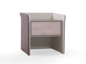 Кожаная тумбочка с ящиками