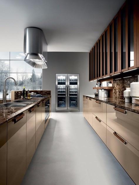 Composit Кухня из лакированной древесины с островком с ручками Noisette sun-id-1456621 - Вид №2