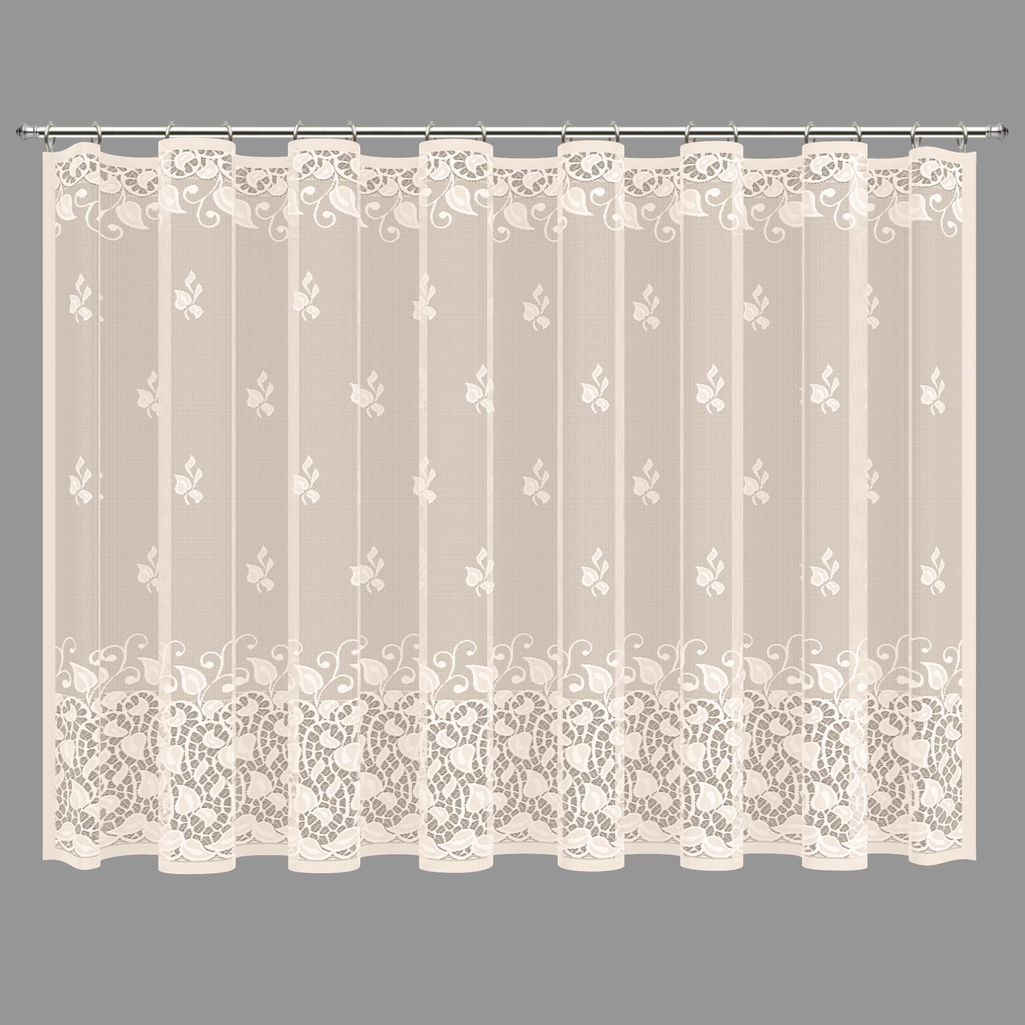 85276013 Тюль для кухни "Ростки" 200x165 см цвет экрю Santreyd  - Вид №1