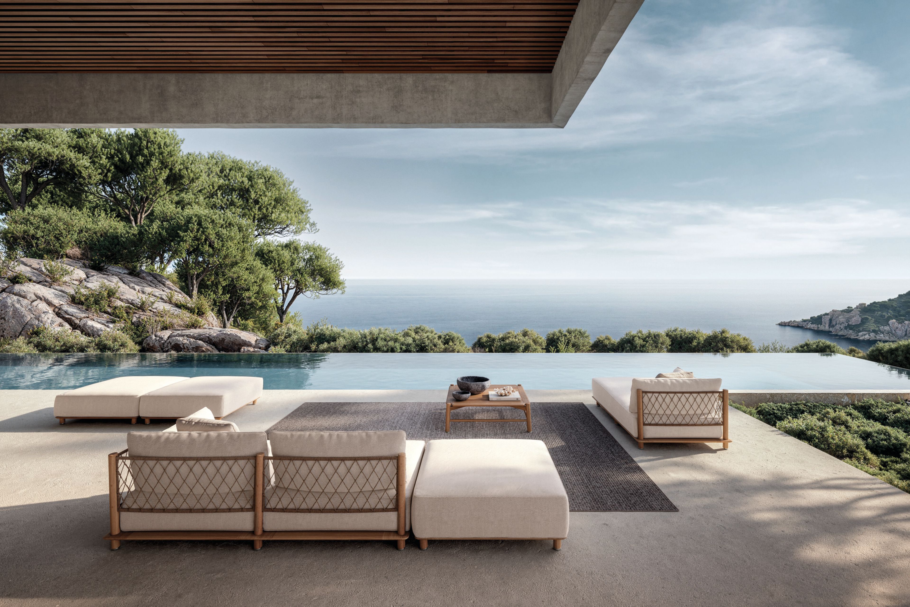 2-местный тканевый модульный садовый диван Gloster Salina ARCH-00029009 - Вид №6