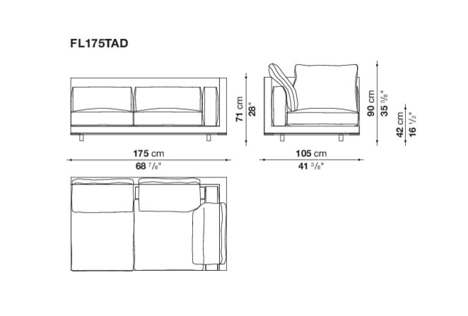 4-местный тканевый диван Maxalto FLORIUS ARCH-00068389 - Вид №3