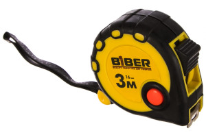 15738327 Рулетка (обрезиненный корпус, 3 м х 16 мм) STANDART 40091 тов-173010 Biber