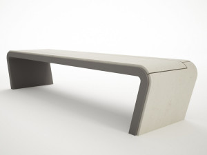 Реконструированная каменная скамья без спинки