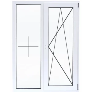 Пластиковое окно ПВХ Deceuninck двустворчатое 1400x1400 мм (ВхШ) двухкамерный стеклопакет белый (с двух сторон)