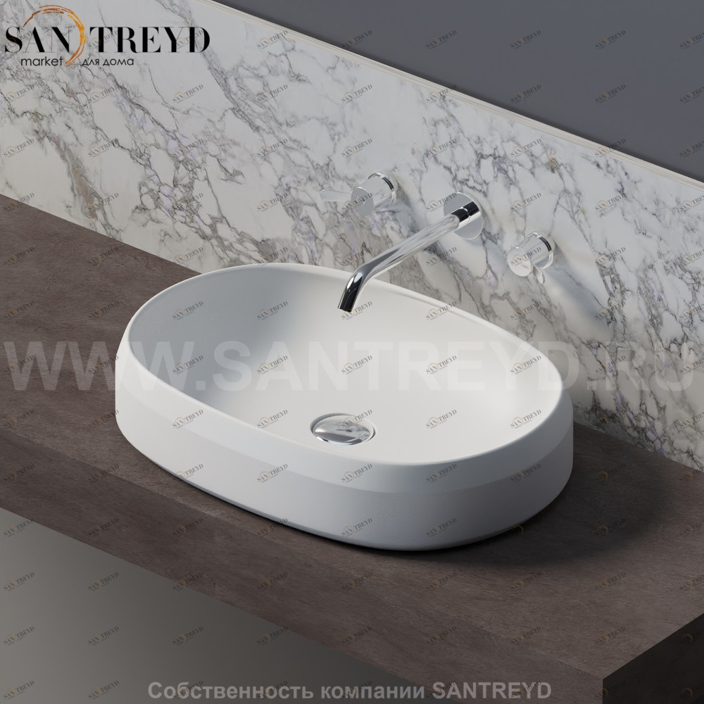 ACER1074ZZ Накладная раковина на столешницу  овальная Agape Flat XL