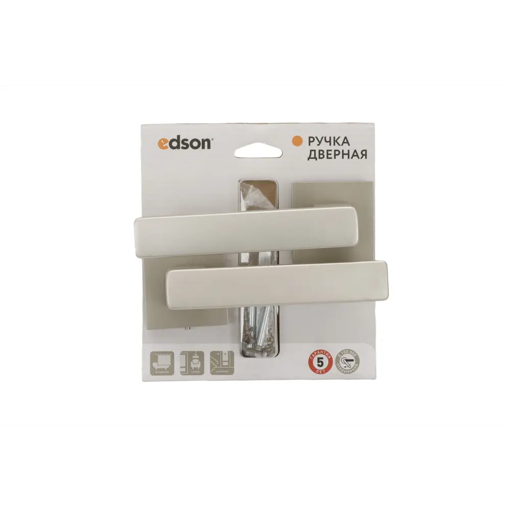 Дверная ручка на розетке Edson EDS-25-Q2 без запирания цвет никель STLM-2017687 - Вид №2