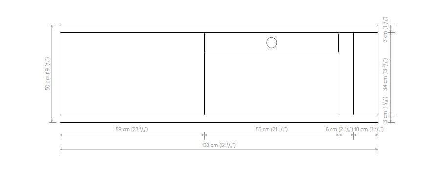 Подвесной одиночный умывальник с подвесным комодом Atlas Concorde Habitat Dialogo ARCH-00057242 - Вид №6