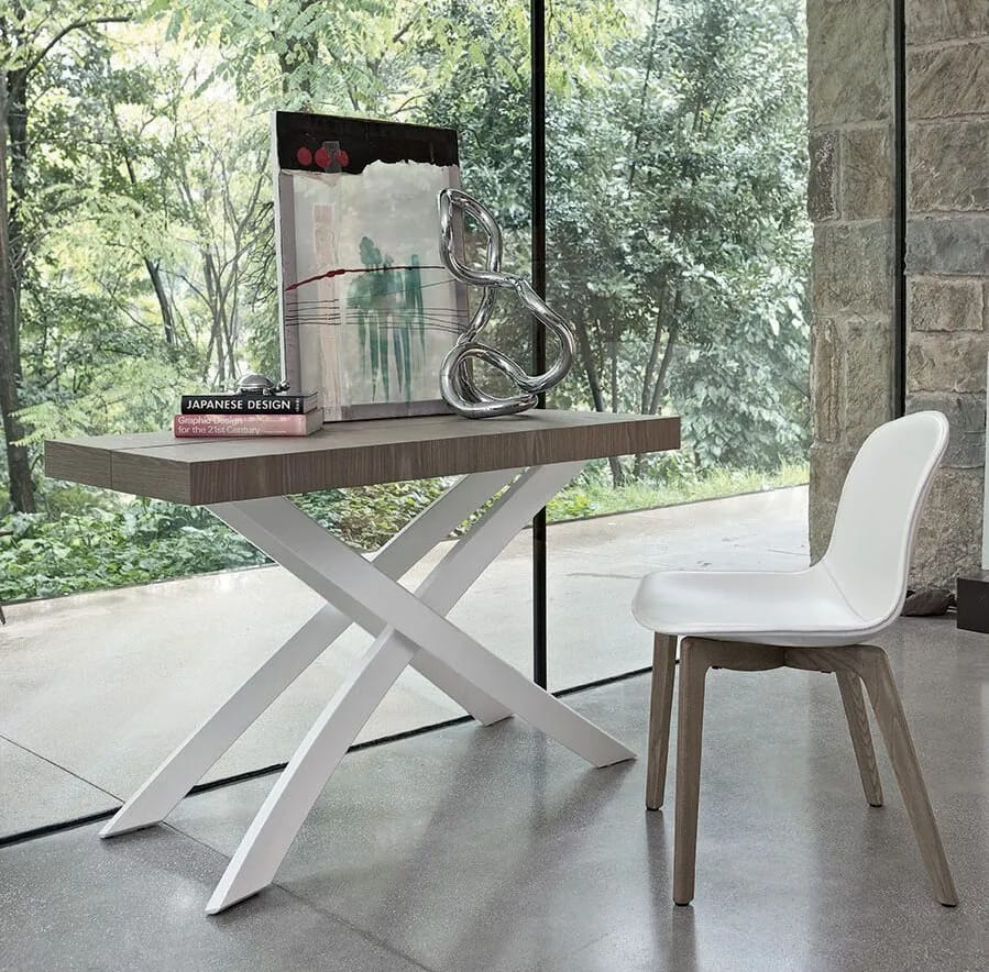 Выдвижная консоль из стали и дерева Bontempi Casa художественный ARCH-00037905 - Вид №1