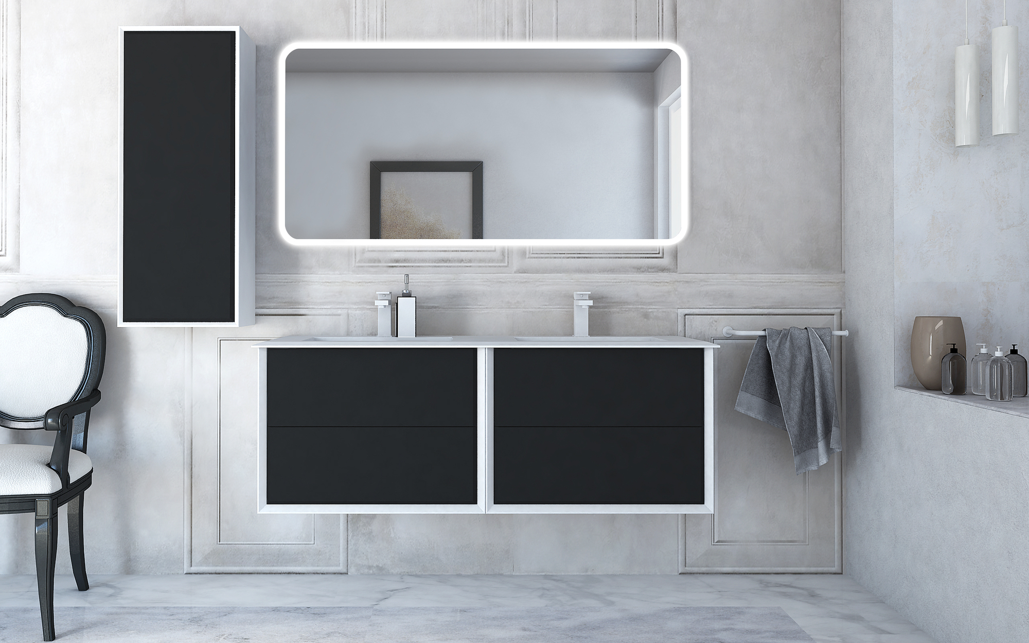 Мебель для ванной CEZARES BELLAGIO 140 Grafite - Вид №1