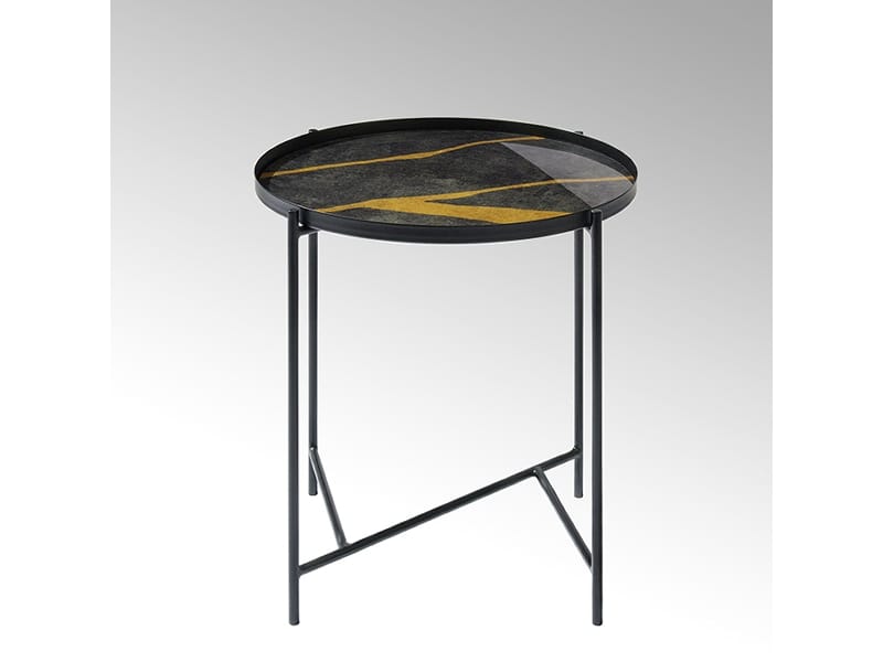 Круглый журнальный столик из железа и стекла LAMBERT TABIO ARCH-00109471