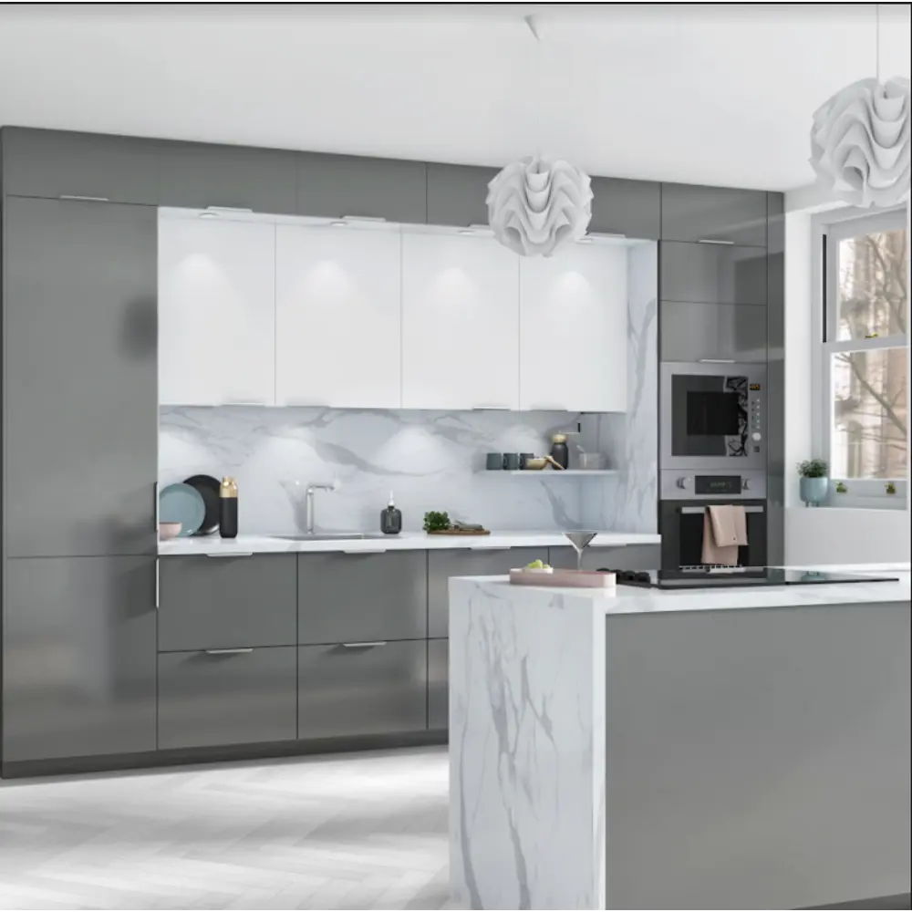 Фасад Delinia ID Аша для духового шкафа - серый глянец 44.7×16.7 см 85036544 STLM-0057837 - Вид №7