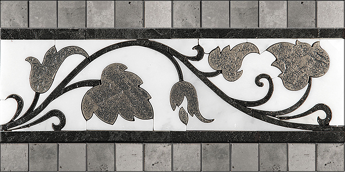 БОРДЮР ИЗ МРАМОРА GR-6 SKALINI FLORAL GR6 - Вид №1