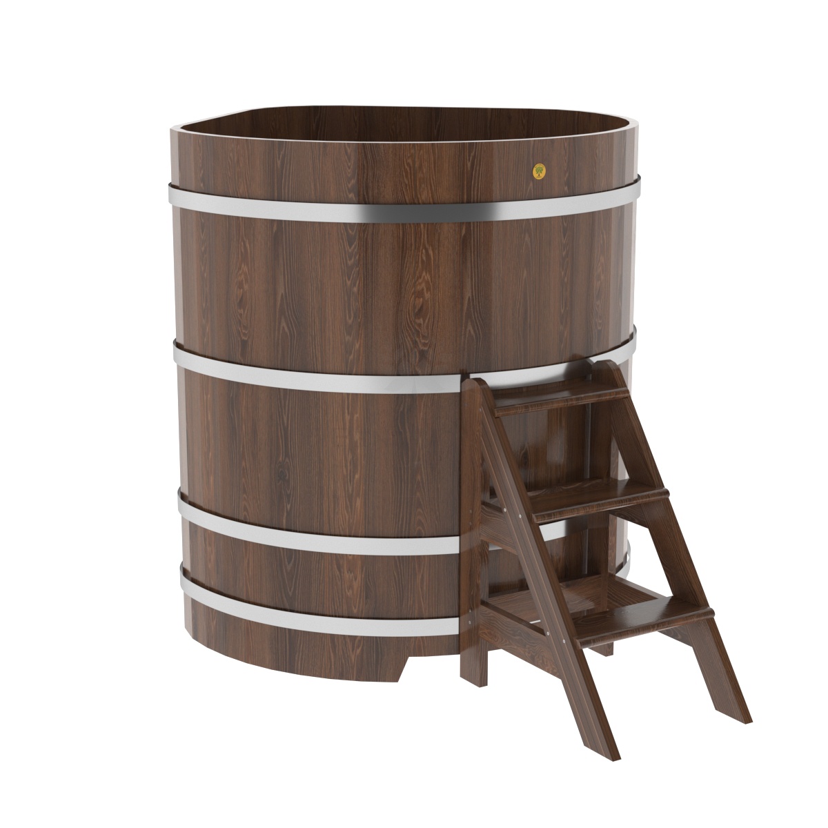 1360 Купель угловая из дуба 1,19х1,19х1,4 морёная Alyarus 