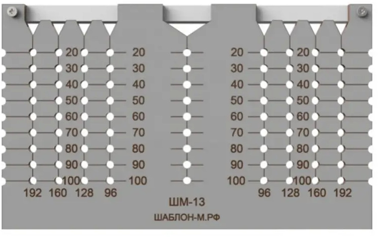 91068548 Шаблон мебельный для ручек гетинакс (96/128/160/192/224 мм) STLM-0466811