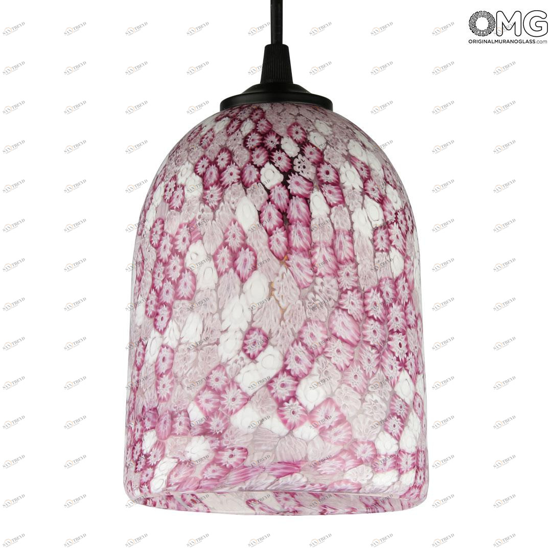 4051 ORIGINALMURANOGLASS Потолочный светильник Миллефиори розовый - муранское стекло OMG 12 см 