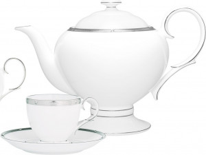 10665352 Noritake Сервиз чайный Noritake "Рочель, платиновый кант" на 6 персон 20 предметов Фарфор костяной