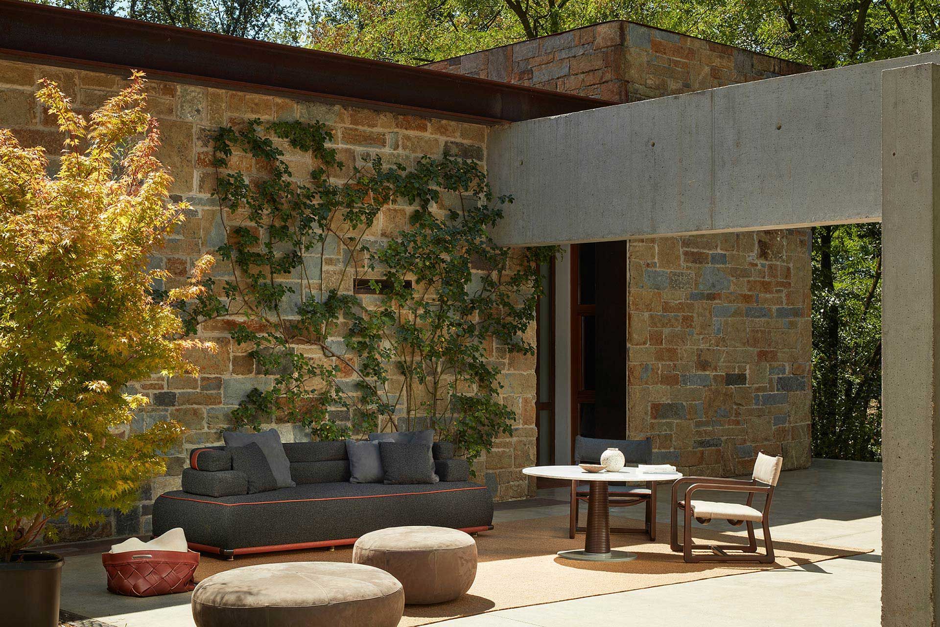 Круглый стол из мрамора и красного дерева Exteta Sunset ARCH-00118082 - Вид №8