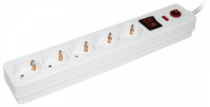 WFP10-16-05-05-N Сетевой фильтр сф-05к-выкл. 5 мест 2р+ре/5метров 3х1мм2 иэк ITK